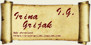 Irina Grijak vizit kartica